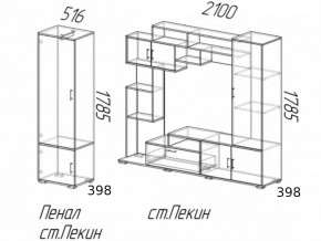 Гостиная Пекин с пеналом Ясень Шимо в Соликамске - solikamsk.magazinmebel.ru | фото - изображение 2