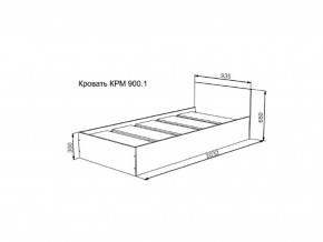 Кровать Мори КРМ 900.1 графит в Соликамске - solikamsk.magazinmebel.ru | фото - изображение 2