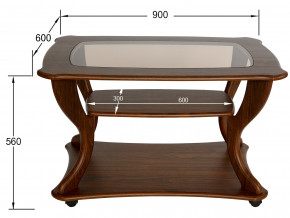 Стол журнальный Маэстро со стеклом СЖС-02 орех в Соликамске - solikamsk.magazinmebel.ru | фото - изображение 2